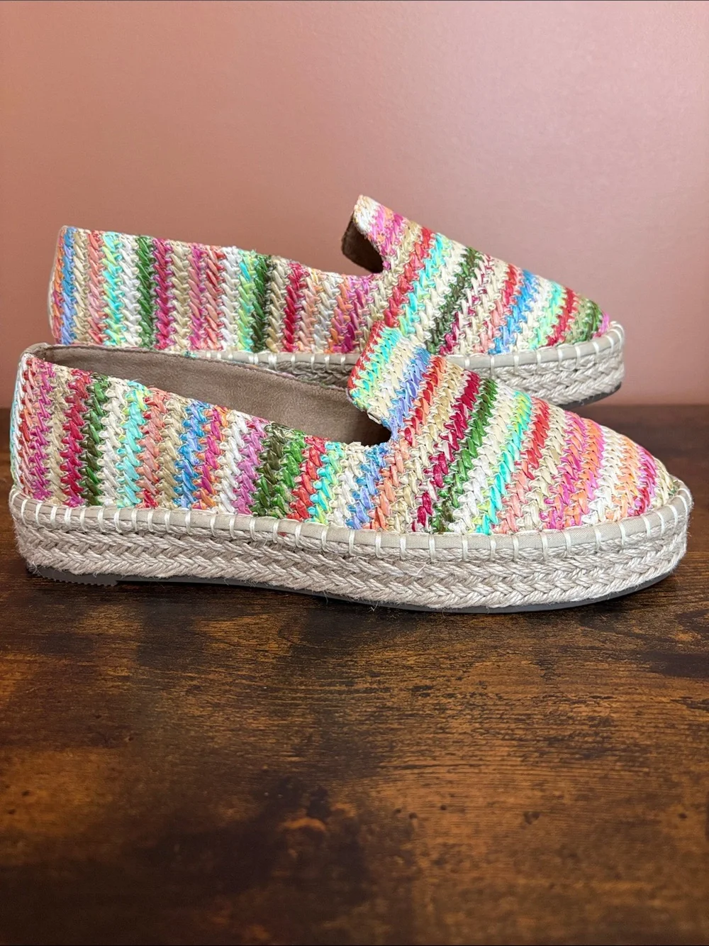 Joie Cara multicolored raffia espadrilles 8 1/2